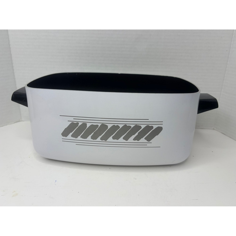 Vtg West Bend Slow Cooker Replacement Pot Grey Brushstroke MCM Rectangular
